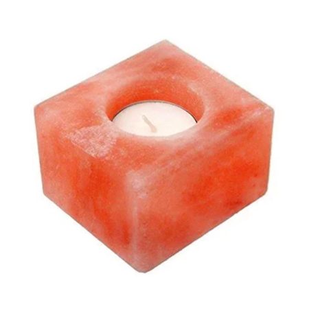 pink himalayan salt candle holder