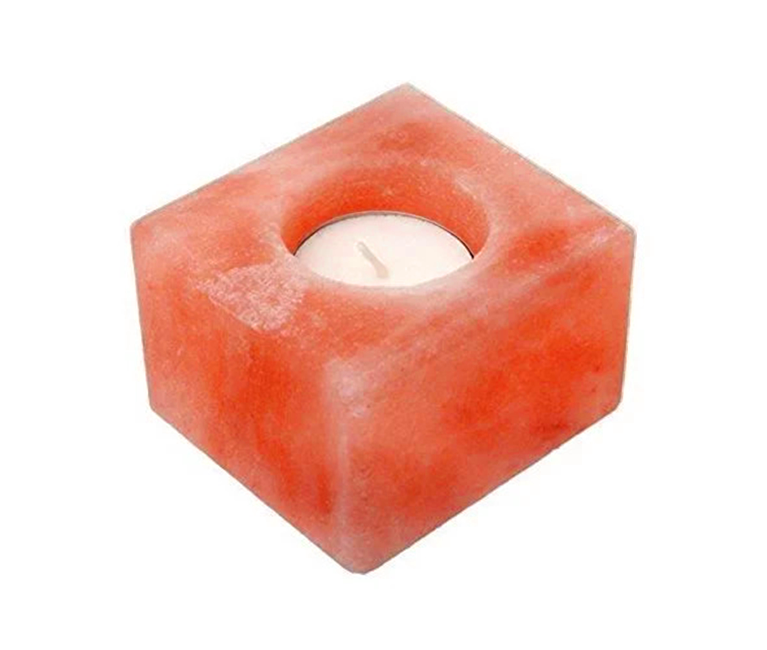 pink himalayan salt candle holder